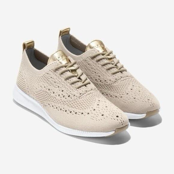 Cole Haan Shoes - Cole Haan 2.ZeroGrand Stitchlite Rye Gold Wingtip Oxford Womens Sneakers